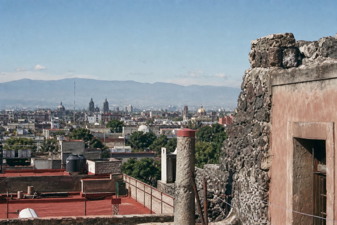 The view down Paseo de la Reforma from the terrace of Chapultepec Castle