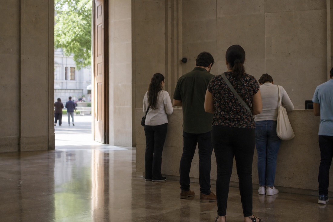 A world-cultures gallery with regional displays inside the Museo Nacional de las Culturas del Mundo